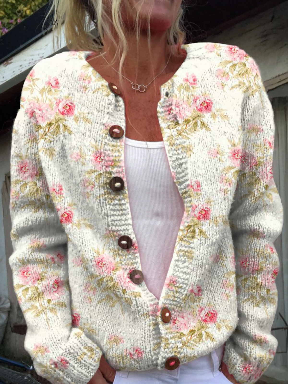 Kerensa™ | Vintage Floral Knit Cardigan.