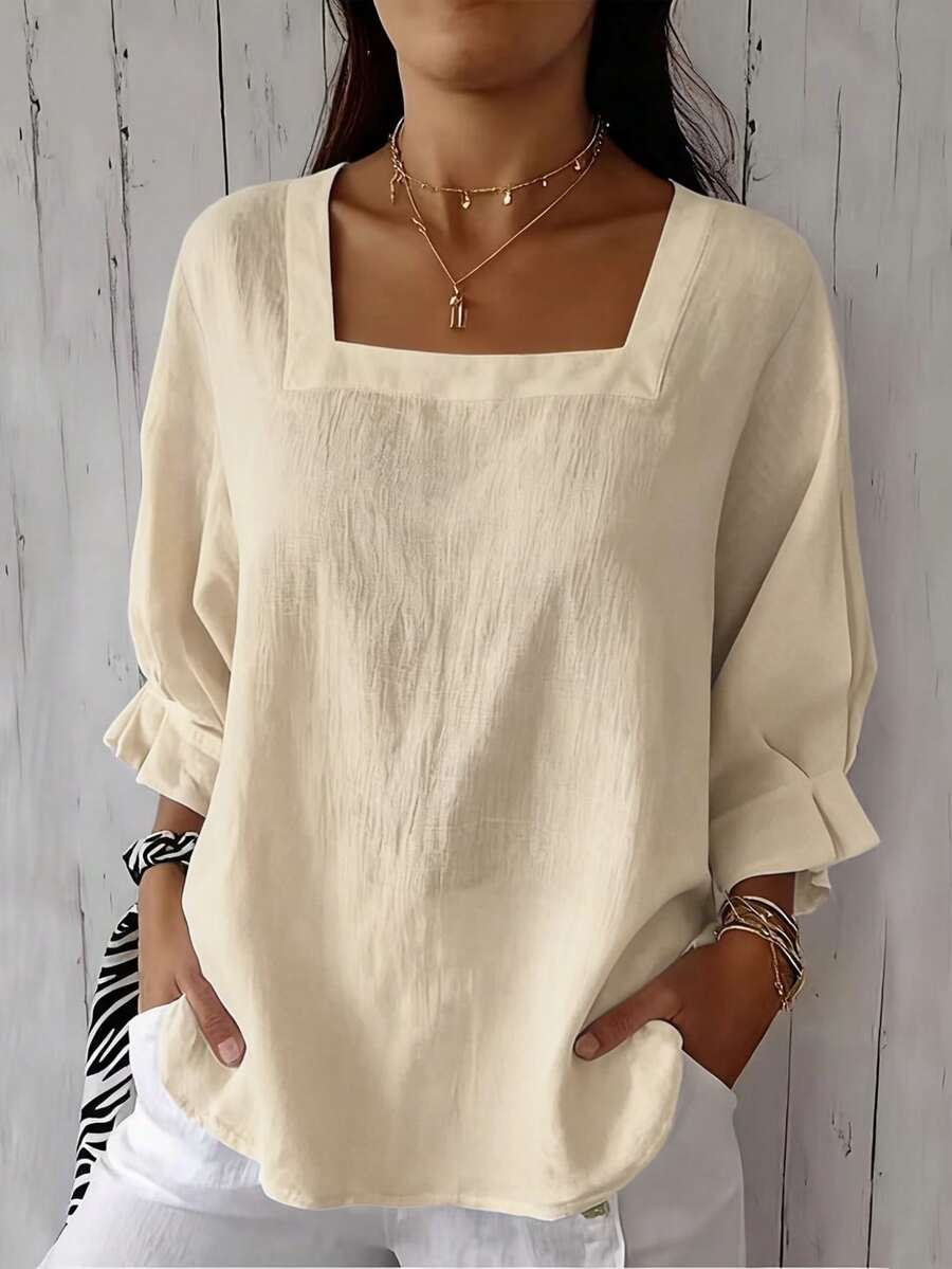 Sabrina - Relaxed Square Neckline Blouse