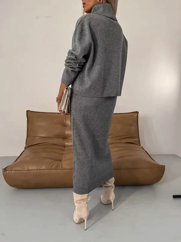 MALIN - COMFORTABLE KNITTED POLO DRESS SET