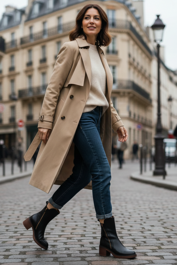 Belle| Black leather ankle boots with comfortable heel