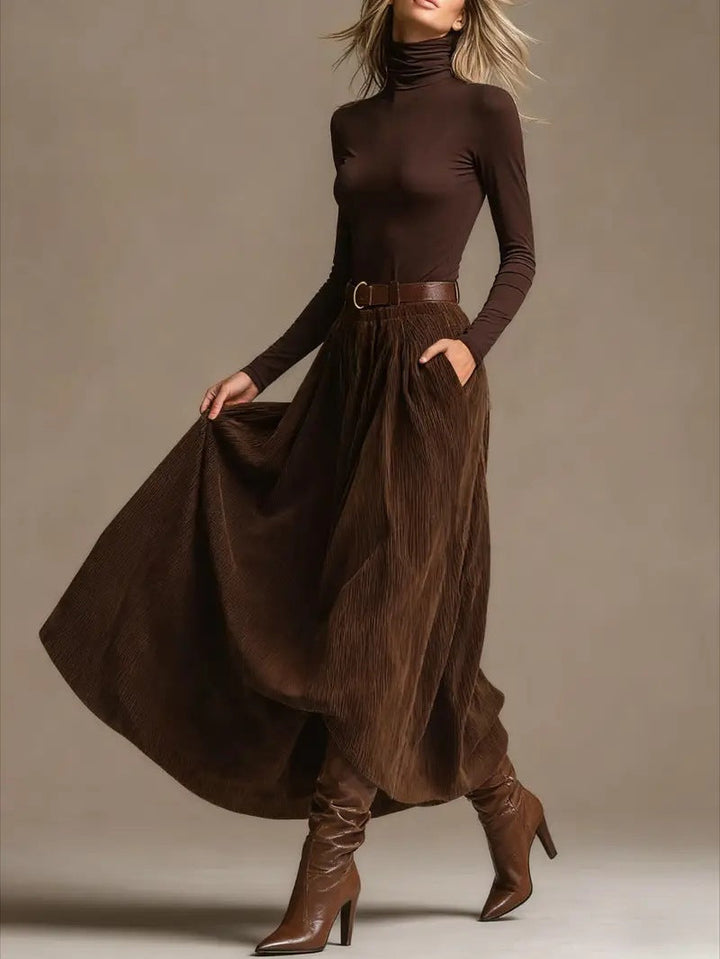 Lunori™ Aveline Turtleneck & Maxi Skirt Two-Piece Set