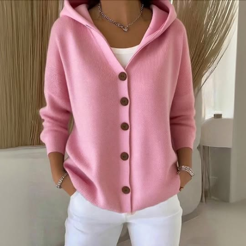 Amelia | Cozy Soft Pink Knit Cardigan