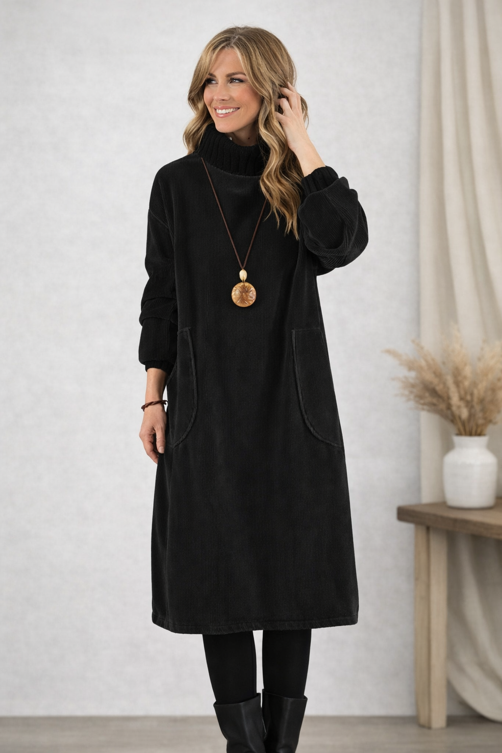Nastasija - Winter Midi Dress With Pockets