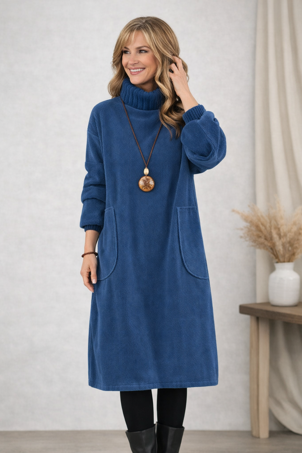 Nastasija - Winter Midi Dress With Pockets