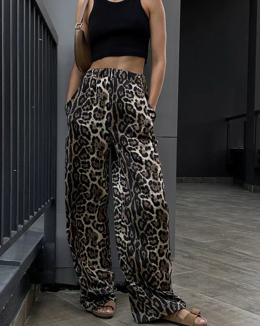 Luvre-Dublin | Wide Leopard Trousers