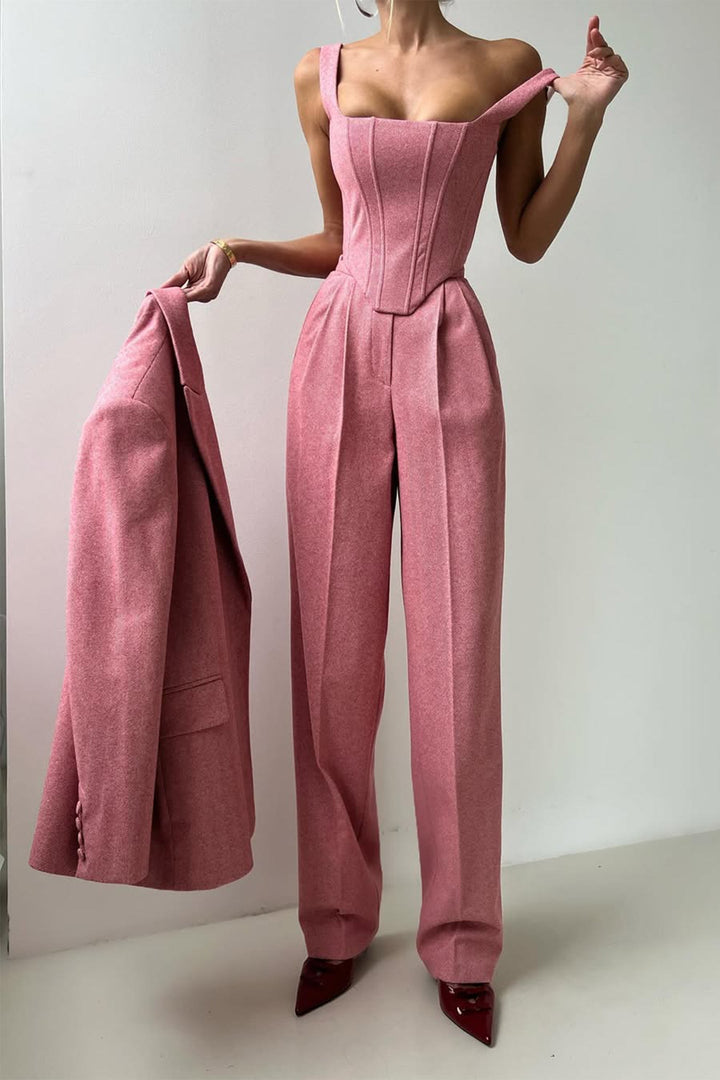Marina – Relaxed Three-Piece Suit with Reversible Jacket