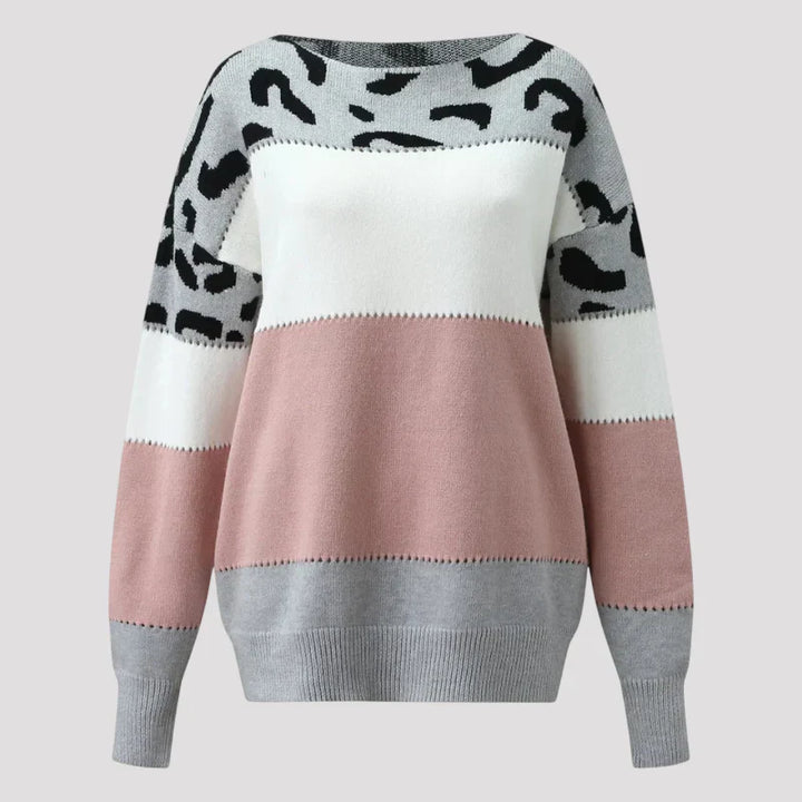 Maeve Noir | Leopard Print Casual Sweater