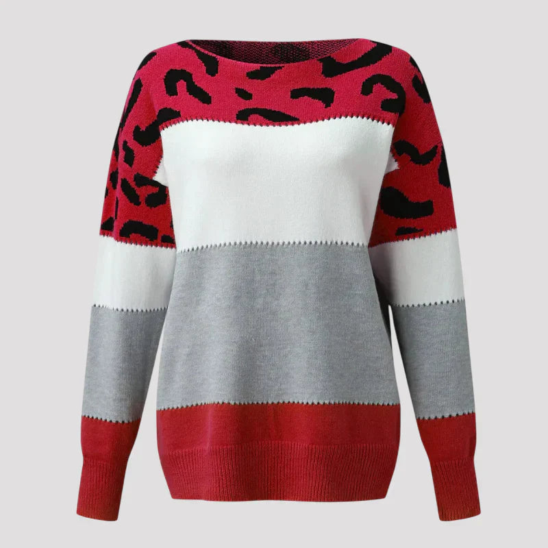 Maeve Noir | Leopard Print Casual Sweater