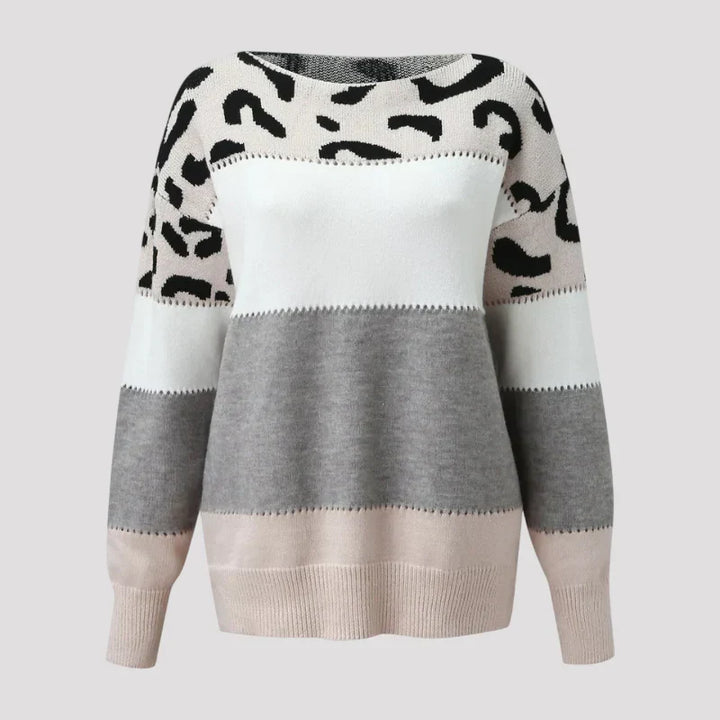 Maeve Noir | Leopard Print Casual Sweater