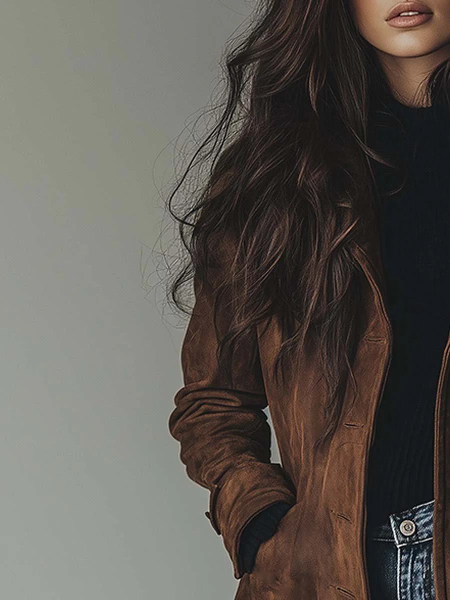 Maeve | Vintage Suede Trench Coat
