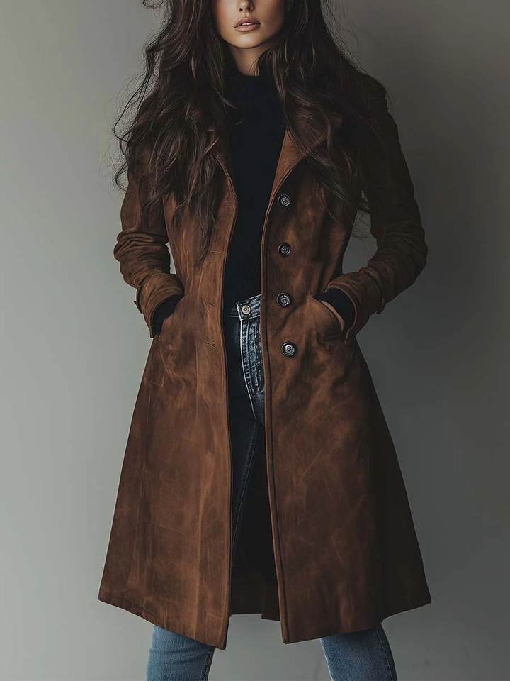 Maeve | Vintage Suede Trench Coat