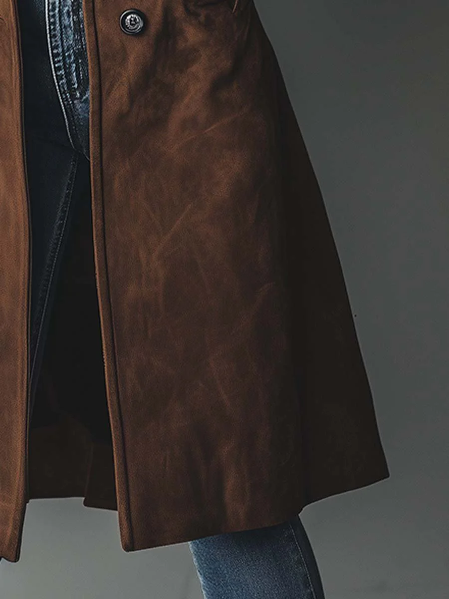 Maeve | Vintage Suede Trench Coat