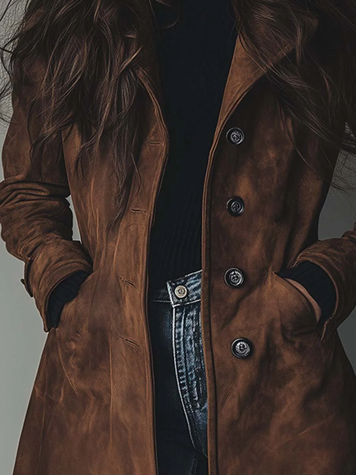 Maeve | Vintage Suede Trench Coat