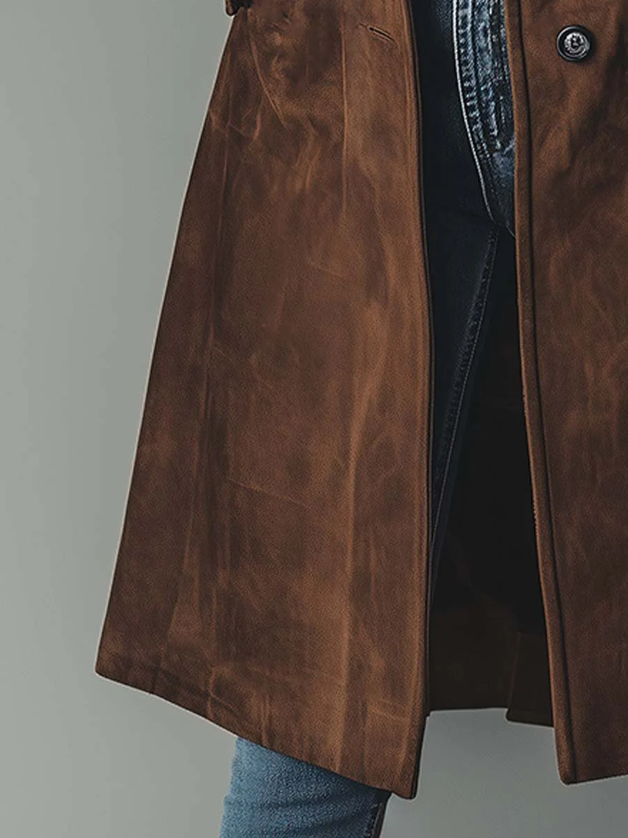 Maeve | Vintage Suede Trench Coat