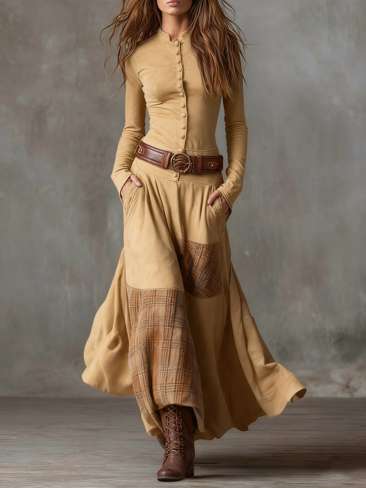 Lunori™ Michelle Suede Long Maxi Dress