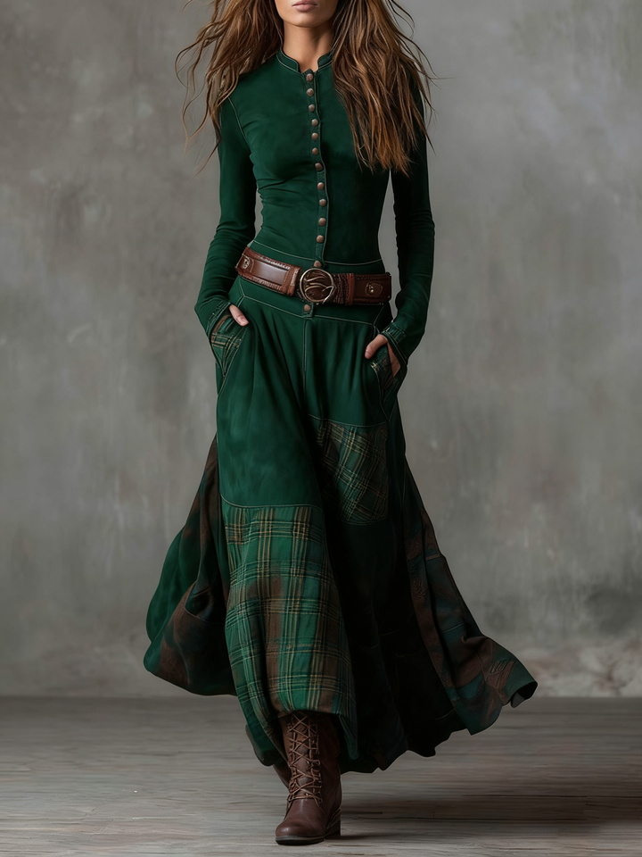 Lunori™ Michelle Suede Long Maxi Dress