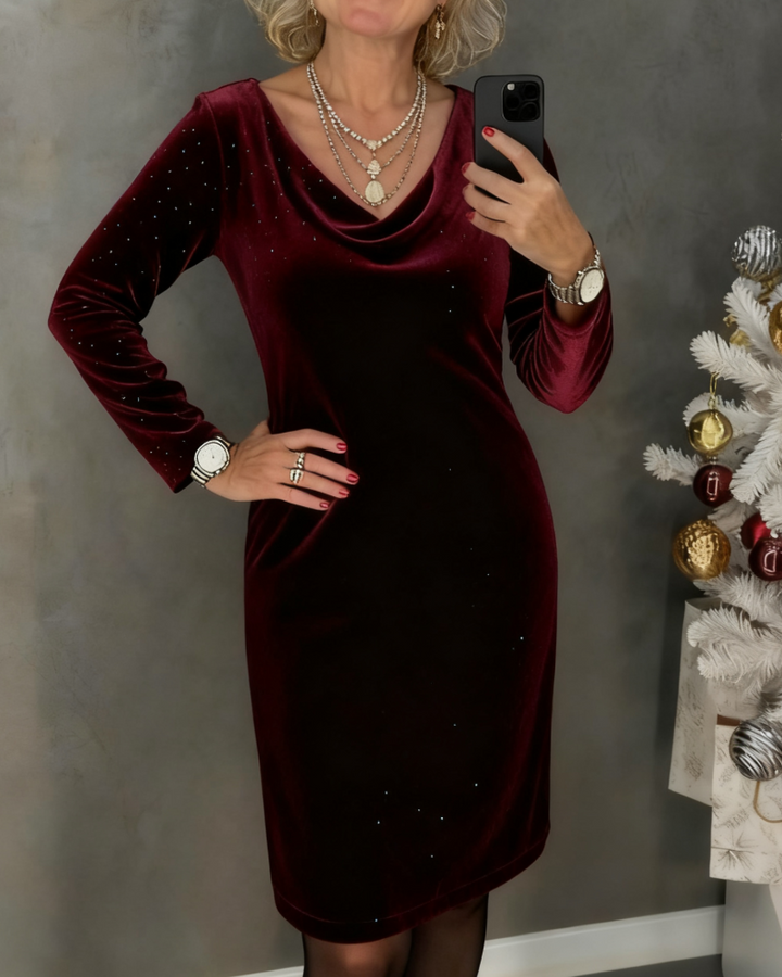 Aubrey | Shimmering Finish Straight-Cut Dress