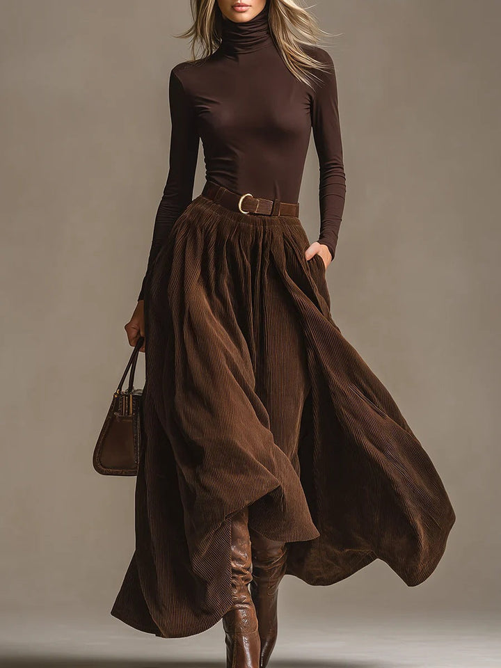 Lunori™ Aveline Turtleneck & Maxi Skirt Two-Piece Set